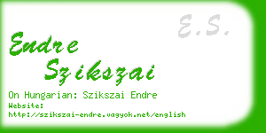 endre szikszai business card